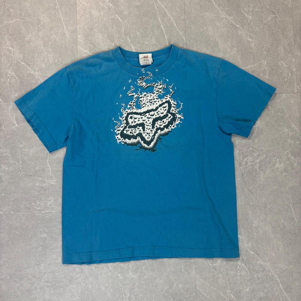 Fox Racing Kids Blue Graphic T-Shirt Motocross Logo XL 4114